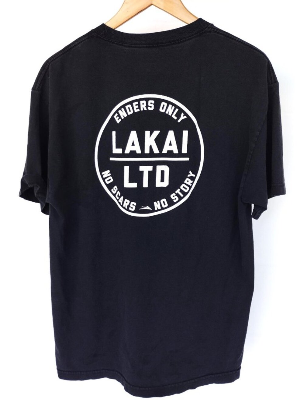 Lakai Cotton Tee Shirt Black Enders Only Size Large